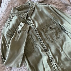 Universal Thread olive/khaki green button down